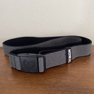 Dixxon Slim Elastic Stretch Belt Striped Grey Black Unisex Stretch Skater Casual